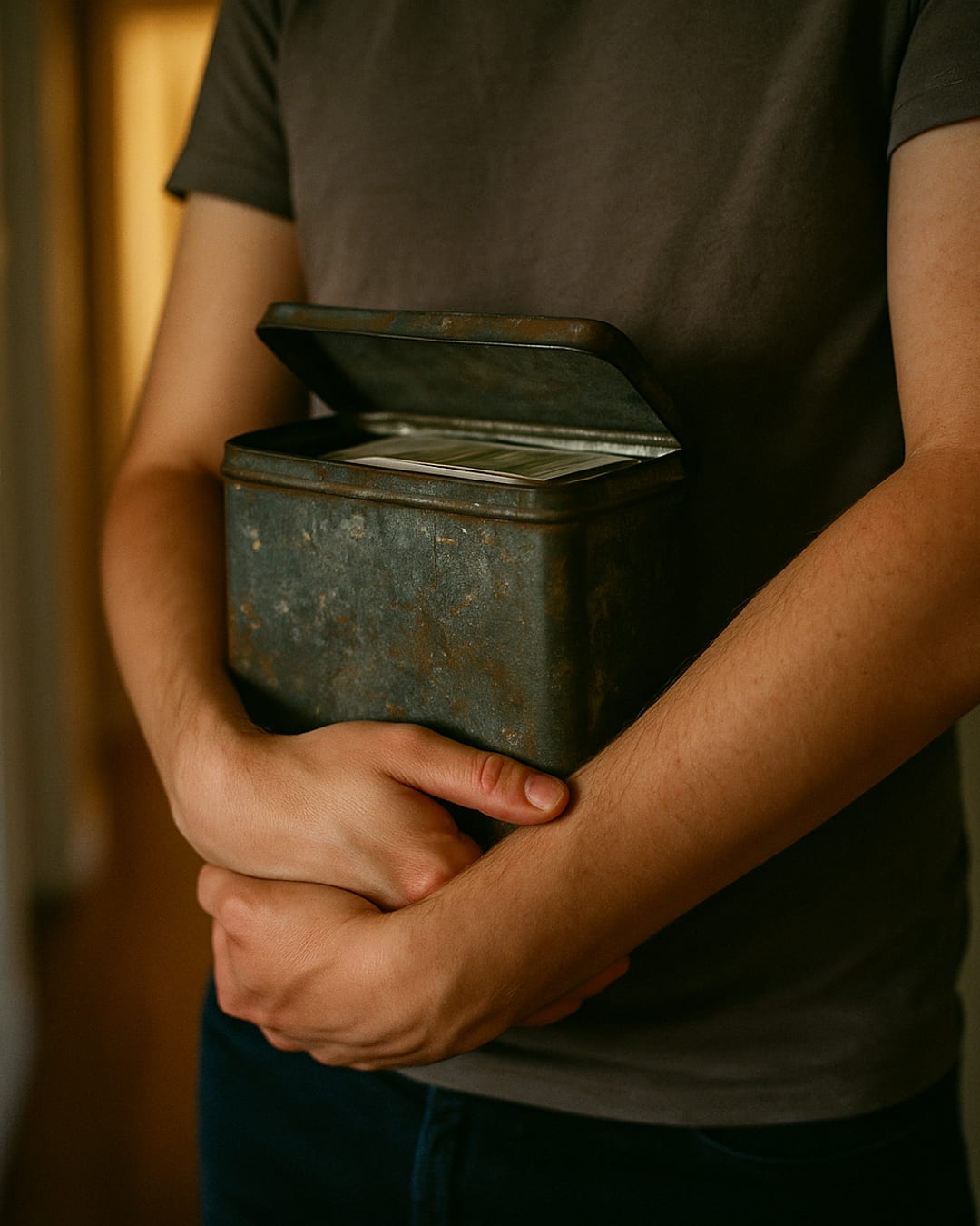 Everstory on Instagram: a person holding a vintage tin box of keepsakes
