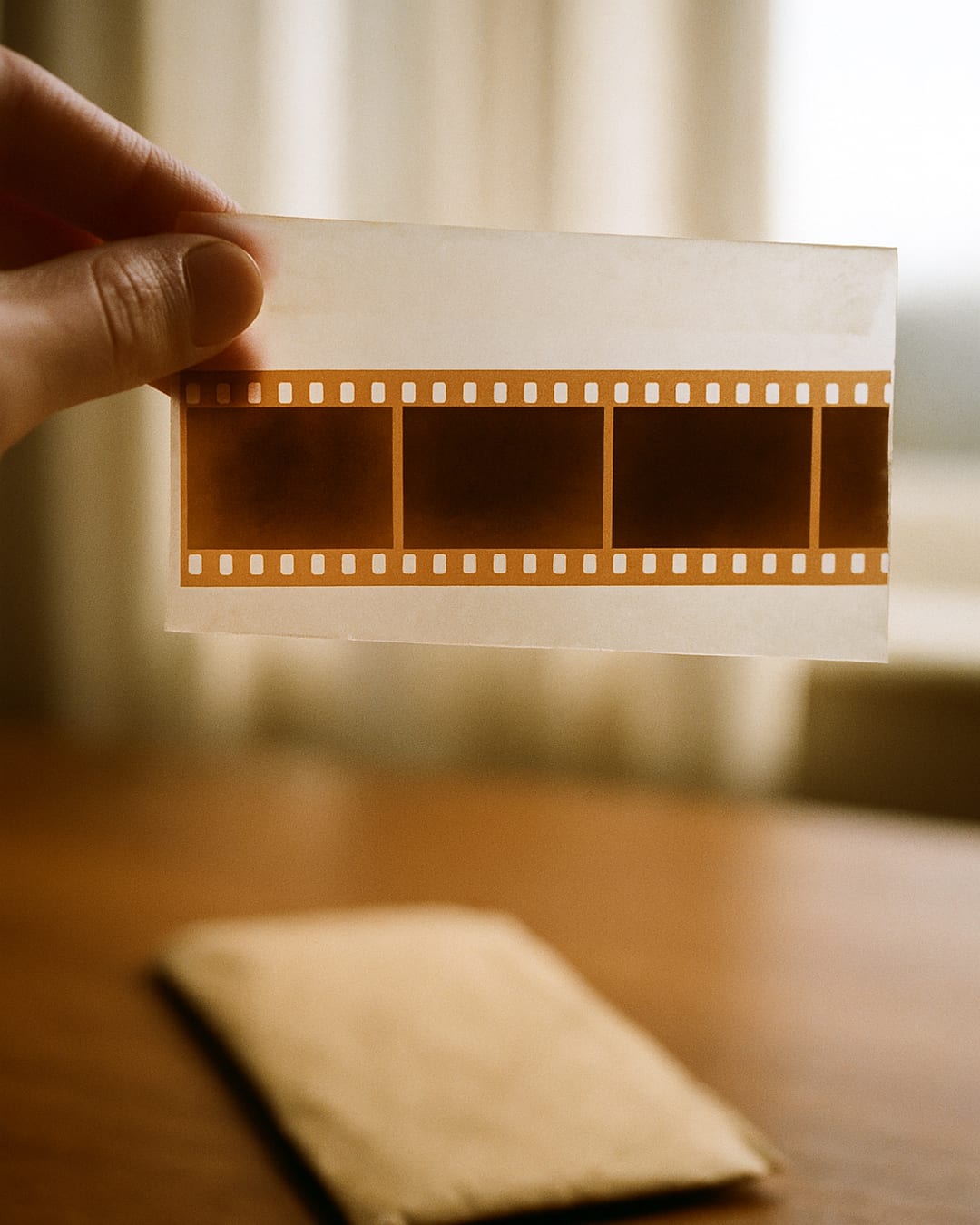 Everstory on Instagram: a hand holding a strip of film negatives up to the light